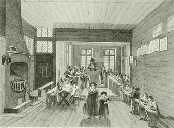 Interior View of the School connected with John Bunyan